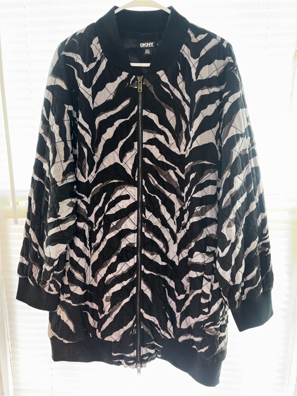 DKNY Black & White Zebra-Print Jacket